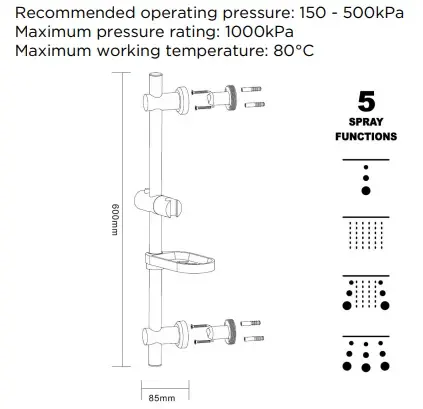Lavar 5 Function Hand Shower On Rail Wels.webp