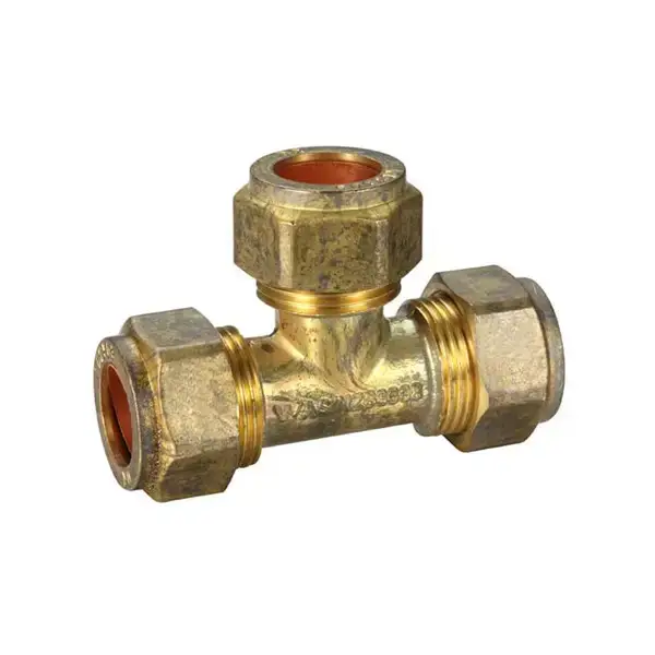 Compression Tee Copper Olive Brass 15mmC x 15mmC