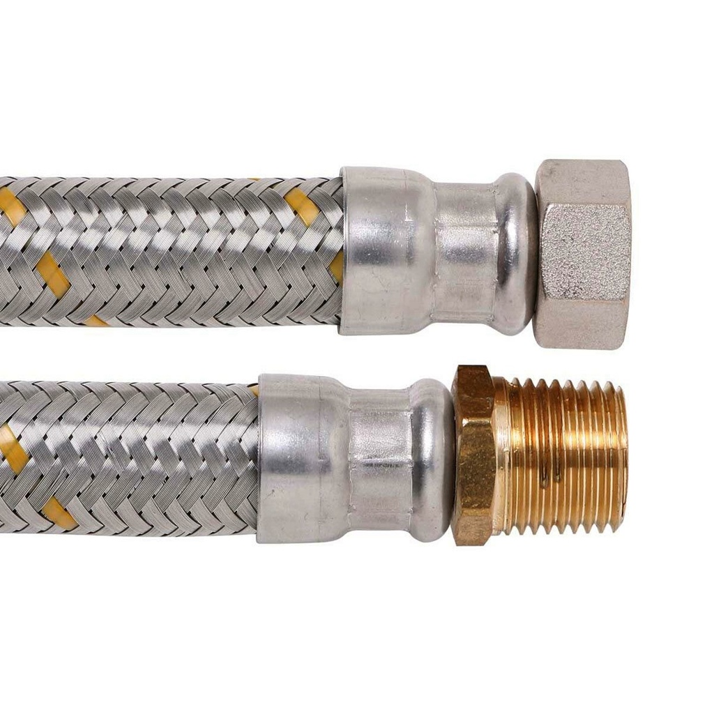 19mm Flexible Gas Hose Stainless Steel 20mm 3/4" MI x 20mm 3/4" FC