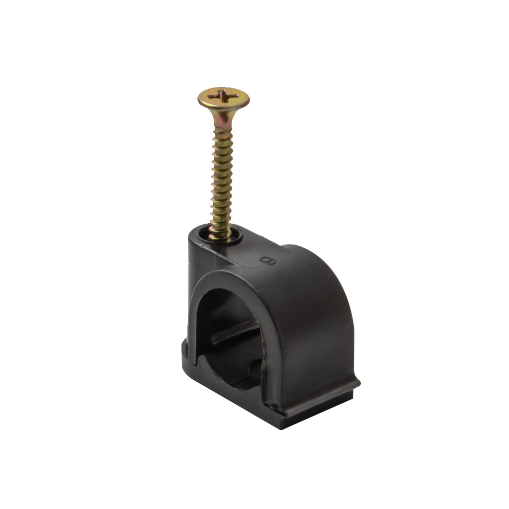 PEX Clip Closed Black Metal Screw