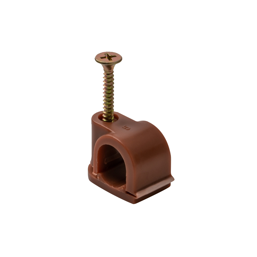 Copper Clip Closed Brown Metal Screw