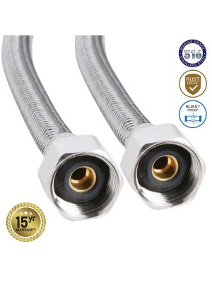 PEXPro 8mm Long 316 Stainless Steel Flexible Water Hose 15mm FI x FI