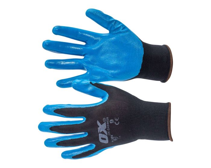 5 Pack OX Polyester Lined Nitrile Coated Gloves (5 Pairs)