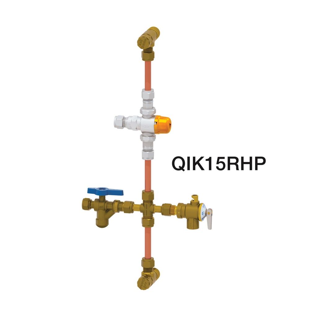AVG Raised Storage Hot Water 'Quickie' Installation Kit c/w NRV & PRV 15mm - HIGH TEMP w/o ECV