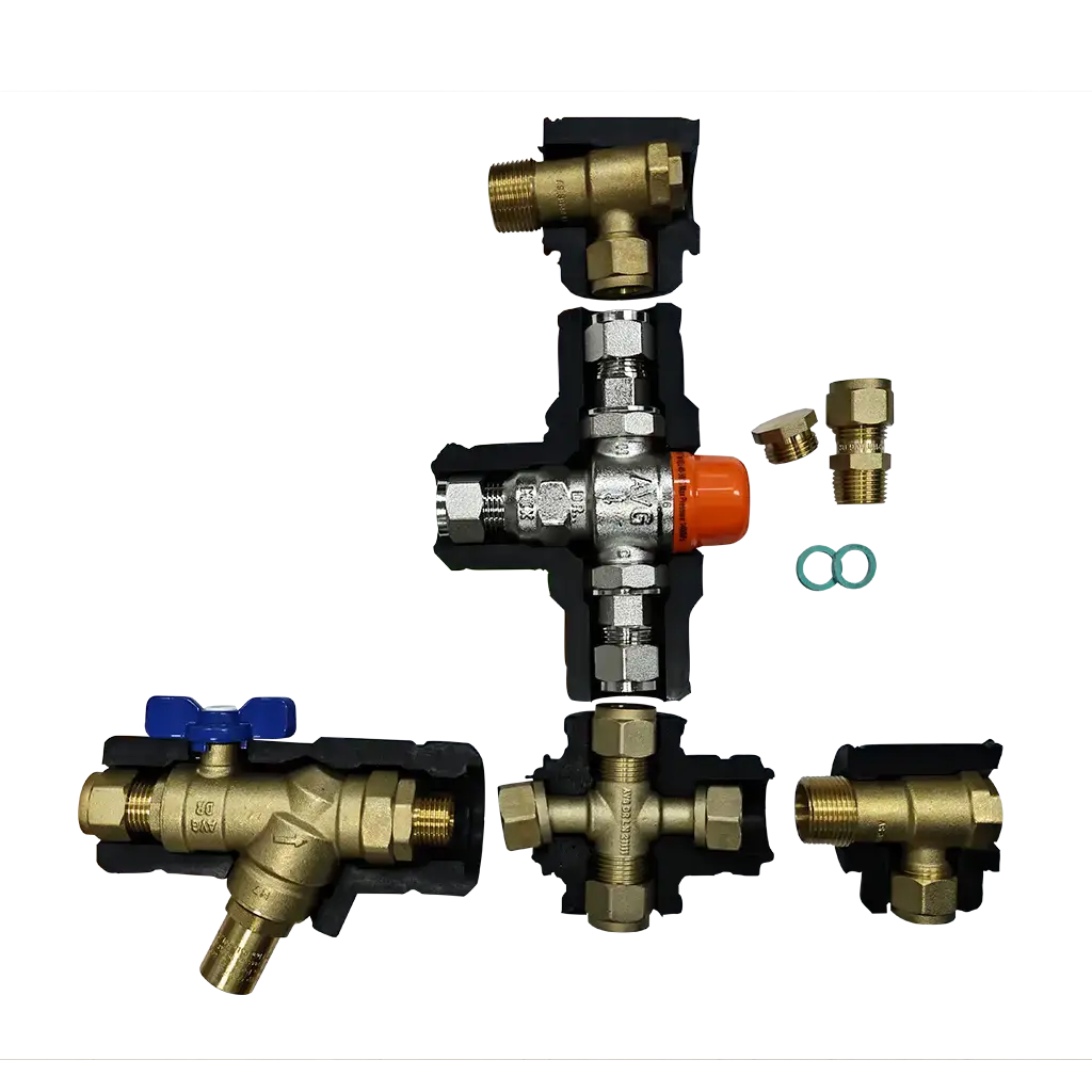 AVG Raised Storage Hot Water 'Quickie' Installation Kit c/w NRV & PRV 15mm HP w/o ECV