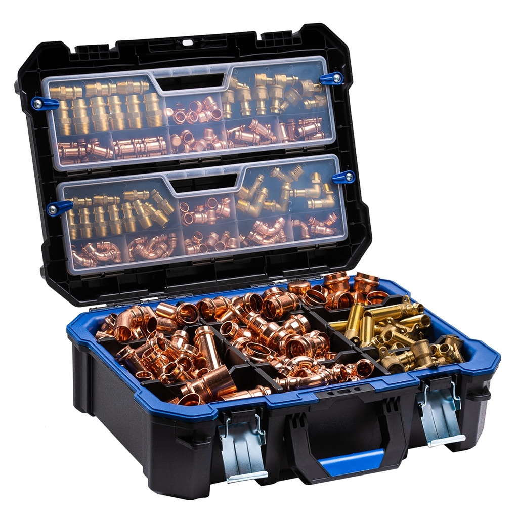 Copper Press Water Fittings Kit c/w HD Utility Case - 95 Fittings