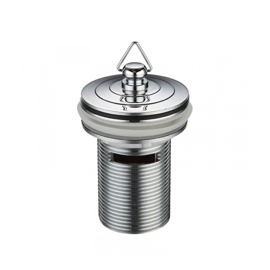 Plug and Waste 32mm Chrome with Overflow  - Brass Plug