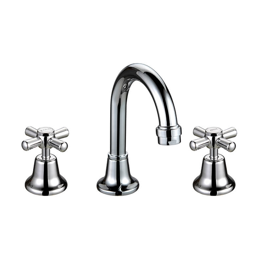 Whitehall Easy Clean Basin Set  1/2 Turn Swivel Spout - Ceramic Disc