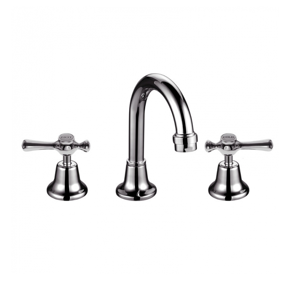 Whitehall Easy Clean Basin Set Swivel Spout 1/4 Turn Lever Handle - Ceramic Disc