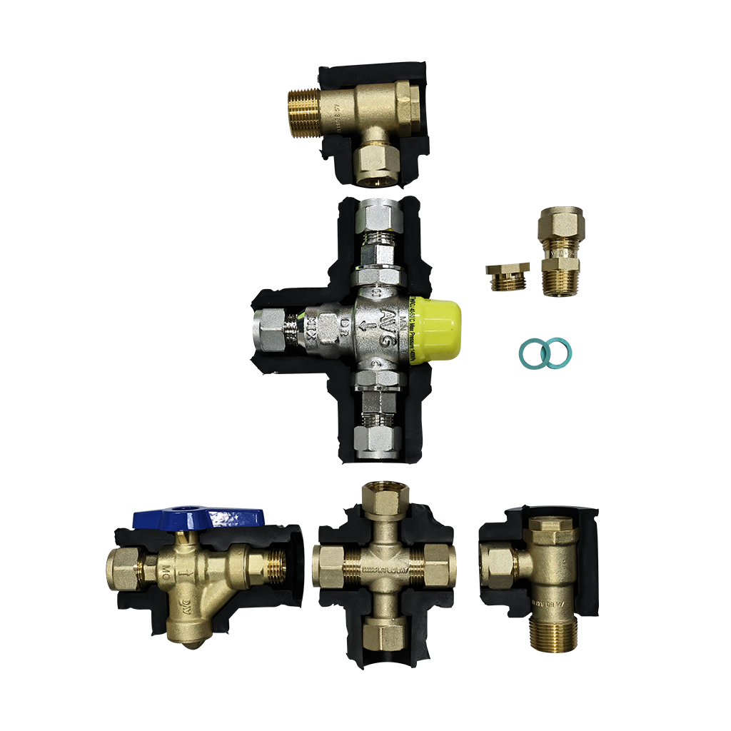 AVG Raised Storage Hot Water 'Quickie' Installation Kit 15mm w/o ECV