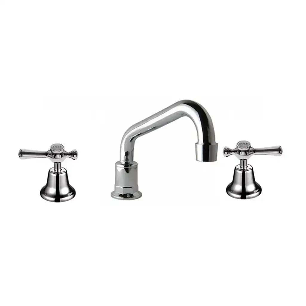 Whitehall Easy Clean Sink Hob Set Swivel Spout 1/4 Turn Lever Handle - Ceramic Disc