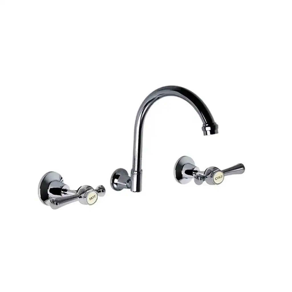 Whitehall Easy Clean Sink Wall Set 1/4 Turn Lever Handle - Ceramic Disc 