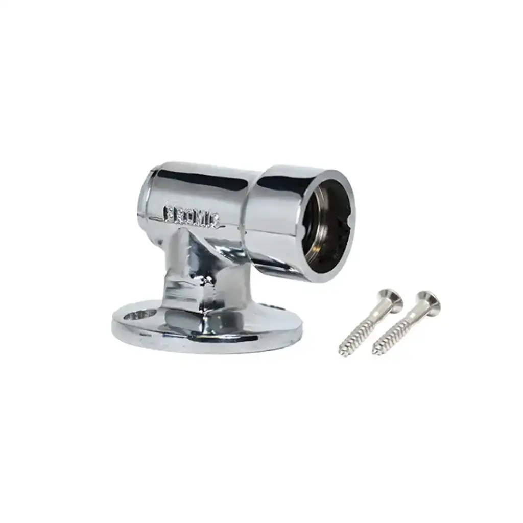 Bayonet and Cap Floor/Wall Mount Chrome Plated  15mm  Female