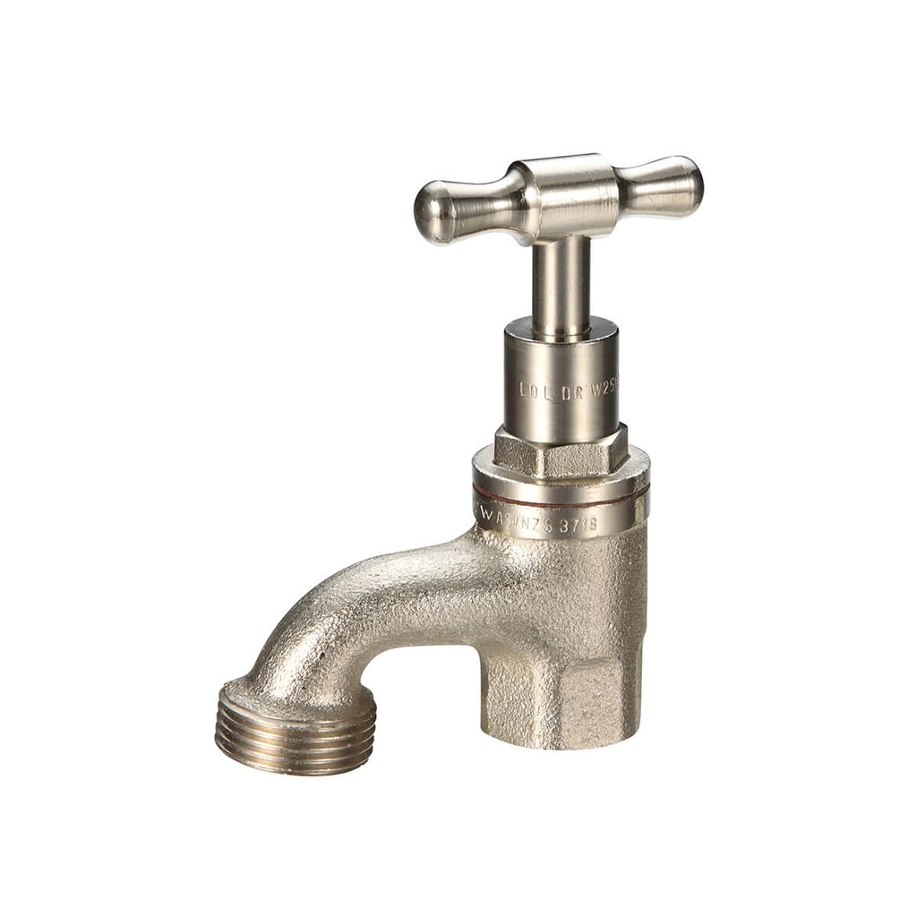 15mm FI Hose Tap Brass Nickel Standpipe