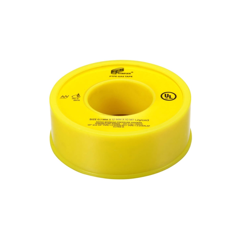 Yellow Gas Line PTFE Tape  Teflon Tape for Gas Fittings