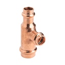 Copper Press Tee Reducing 20mm x 15mm Branch  and 15mm Outlet (Water)
