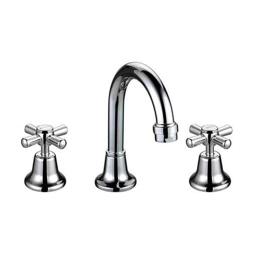 Whitehall Easy Clean Basin Set  1/2 Turn Swivel Spout - Ceramic Disc 