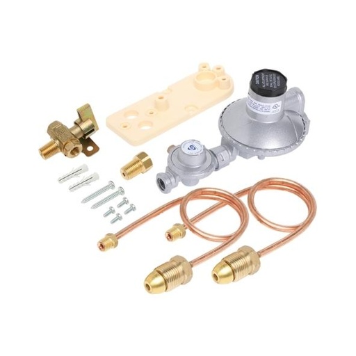 [GR500M] Bromic Dual Stage 500Mj/Hour LPG Adjustable Regulator Kit - Maunal Change Over