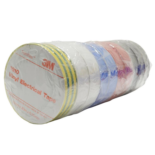 3M Mixed - Insulation Tape 19mm x 20m - 10 Rolls