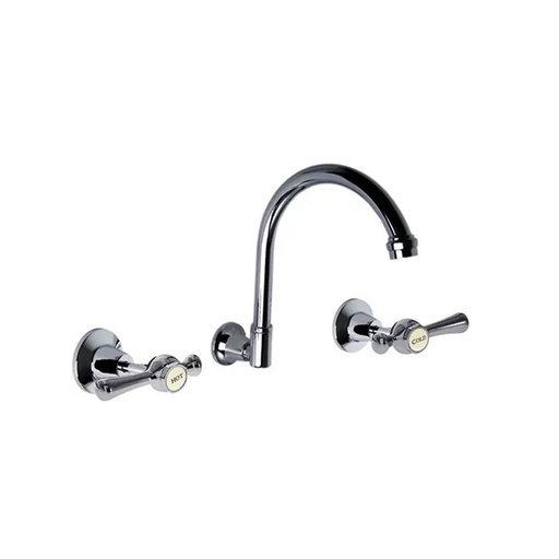 [WSS14CL] Whitehall Easy Clean Sink Wall Set  1/4 Turn Lever Handle - Ceramic Disc 