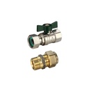 Heater Water Valve Kit 20mm FI Loose Nut x 20mm  Copper Olive Union 