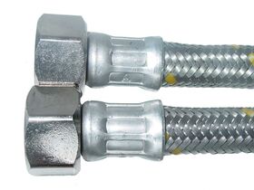 Flexible Gas Hose Stainless Steel 15mm 1/2" FI x 15mm 1/2" FI